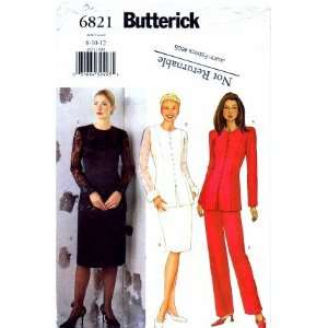  Butterick 6821 Sewing Pattern Misses Jacket Skirt Pants Suit 