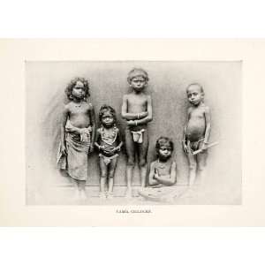 1904 Print Portrait Children Tamil Nadu India Sri Lanka Native Dress 