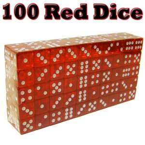 100 x Red Dice   19 mm New  