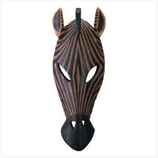 AFRICAN Tribal MASK WALL PLAQUES~Zebra & Giraffe Set  