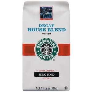 Starbucks Coffee, Ground, House Blend, Decaffeinated, 12 oz (Pack of 4 