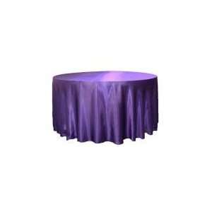   Wholesale wedding Satin 120 Round Tablecloth   Purple