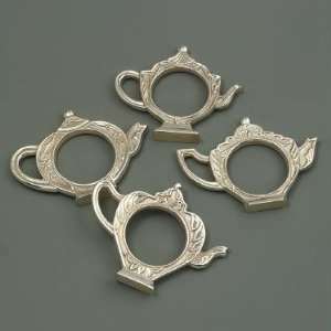  Set of Four Assorted TEAPOT Shaped Napkin Rings