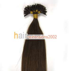 16Remy INDIAN Stick tip Human Hair Extensions 100s#06 dark chocolate 