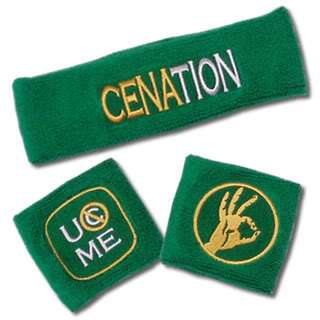 JOHN CENA Green CENATION Headband Wristband Set  