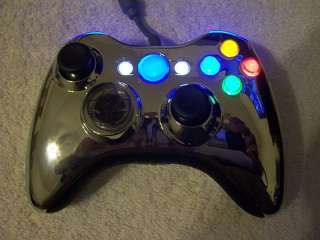 Xbox 360 Wired Controller with XCM Chrome LED shell with Blue bumpers 