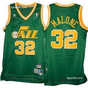  Utah Jazz Karl Malone Throwback Jersey (Green)