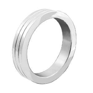 Heart 2 Heart Metal C ring, Stainless Steel With Grooves, Includes Bag 
