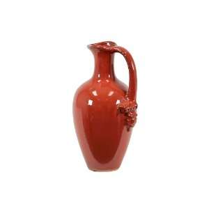  UTC 70098 Large Red Ceramic Vase with Antique Accent