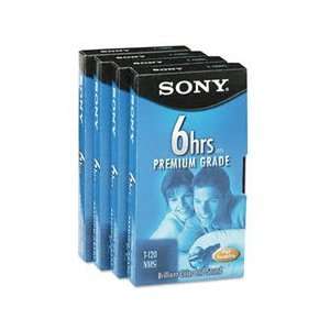  SONY Premium Grade VHS Videotape Cassette, Six Hours, Four 