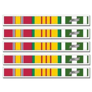  5 pack of Vietnam Service Ribbon Stickers 5.5 Decal 