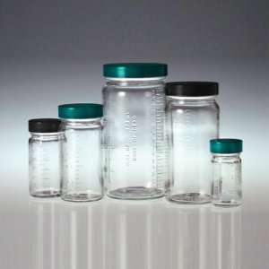 Glass Graduated Bottles, 4 oz (120mL), Vinyl Lined Caps, cs/48  