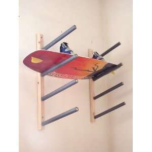 Wakeboard Wall Rack Mount    Holds 4 Boards  Sports 