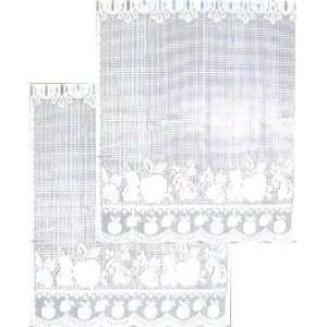 Panel White Lace Cafe Curtain 56W x 30H 
